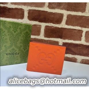 Market Sells Gucci Jumbo GG Leather Wallet 739475 Orange 2023