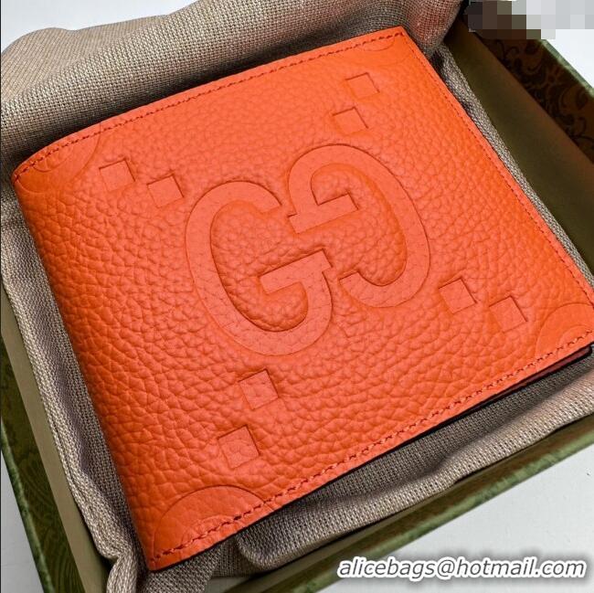 Market Sells Gucci Jumbo GG Leather Wallet 739475 Orange 2023