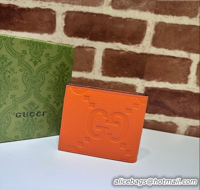 Market Sells Gucci Jumbo GG Leather Wallet 739475 Orange 2023