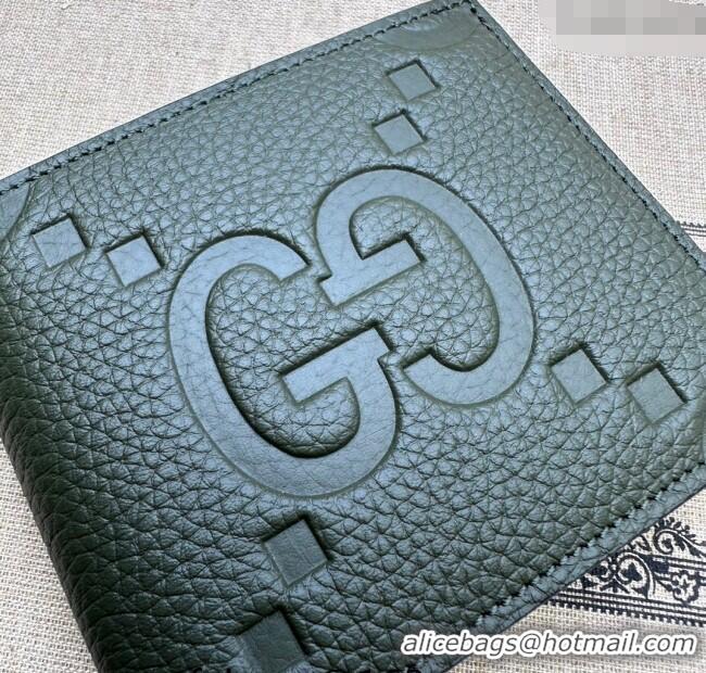 Market Sells Gucci Jumbo GG Leather Wallet 739475 Dark Green 2023