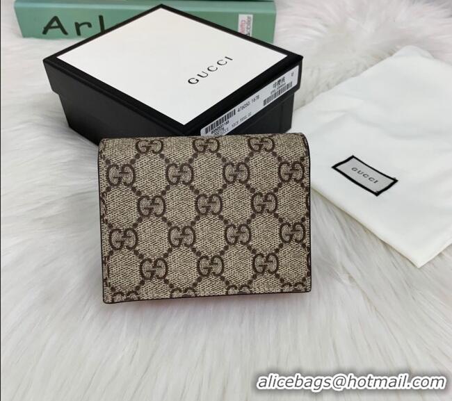 Best Quality Gucci GG Canvas Card Case Wallet with Red Cherry G08043 2023