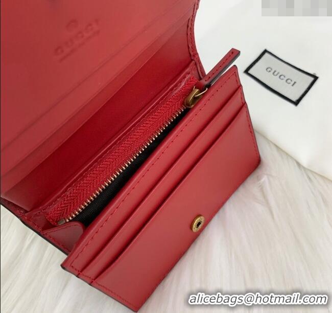 Best Quality Gucci GG Canvas Card Case Wallet with Red Cherry G08043 2023