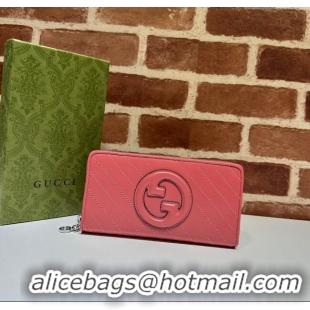 Top Grade Gucci Blondie Leather Zip-Around Wallet 760312 Pink 2023