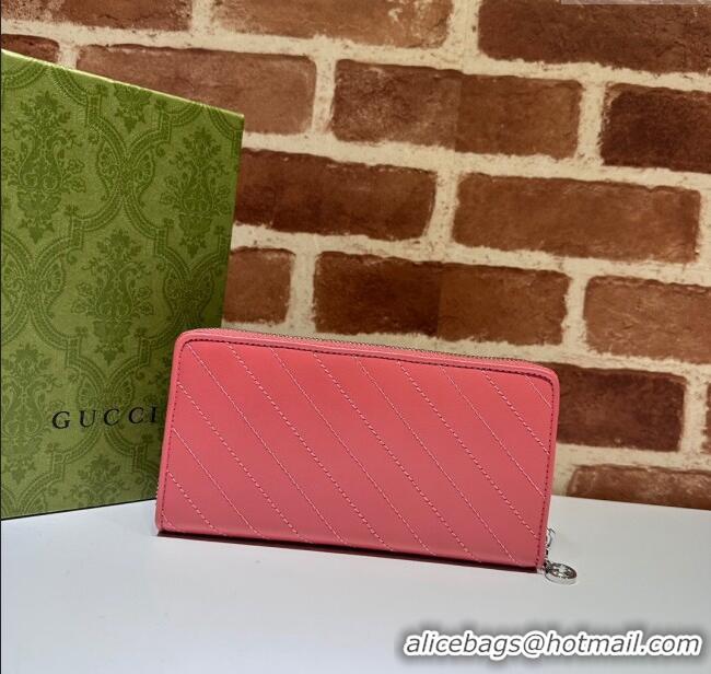 Top Grade Gucci Blondie Leather Zip-Around Wallet 760312 Pink 2023