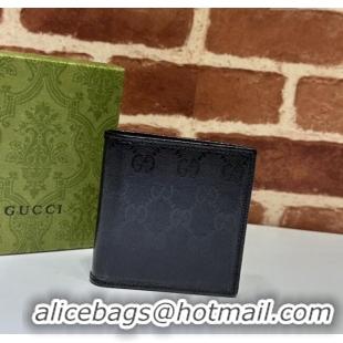 Good Taste Gucci GG Crystal Canvas Bi-Fold Wallet 760320 Black 2023