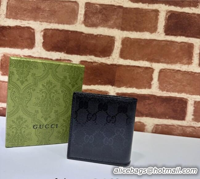 Good Taste Gucci GG Crystal Canvas Bi-Fold Wallet 760320 Black 2023