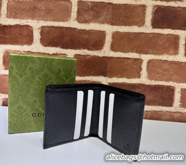 Good Taste Gucci GG Crystal Canvas Bi-Fold Wallet 760320 Black 2023