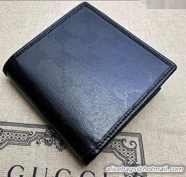 Good Taste Gucci GG Crystal Canvas Bi-Fold Wallet 760320 Black 2023