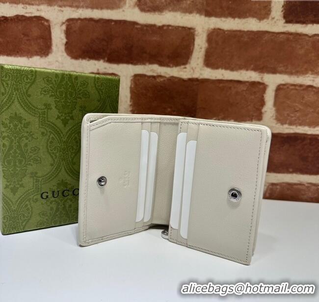 Top Quality Gucci Blondie Leather Zip-Around Wallet 760317 White 2023