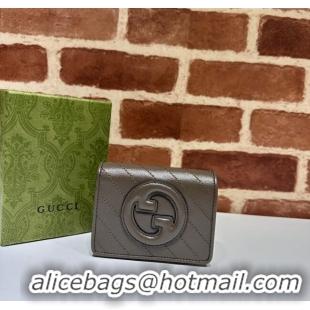 Buy Fashionable Gucci Blondie Leather Zip-Around Wallet 760317 Grey 2023