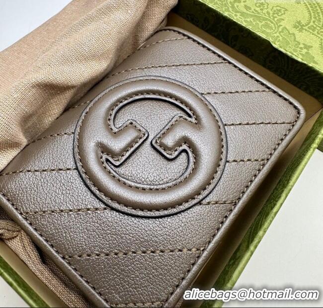Buy Fashionable Gucci Blondie Leather Zip-Around Wallet 760317 Grey 2023