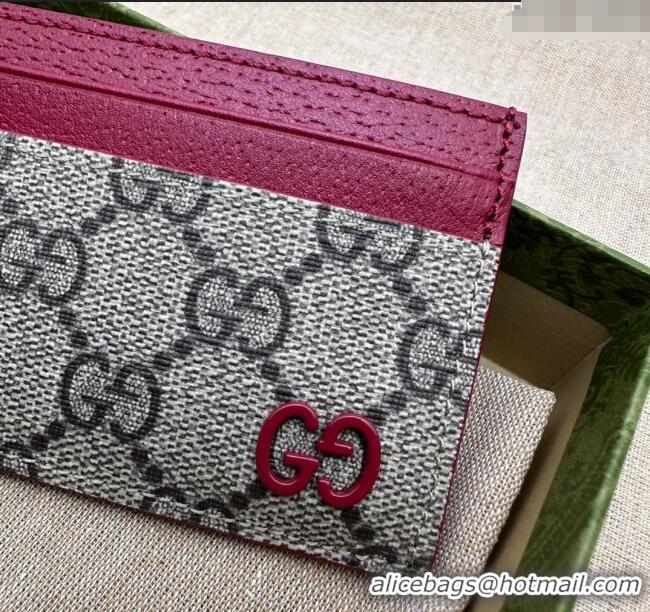 New Cheap Gucci Card Case with GG Detail 768248 Red Leather 2023