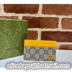 Modern Classic Gucci Card Case with GG Detail 768248 Yellow Leather 2023