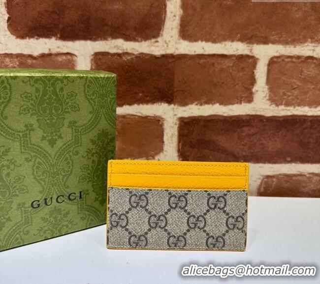Modern Classic Gucci Card Case with GG Detail 768248 Yellow Leather 2023