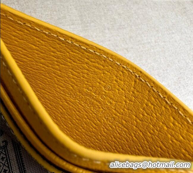 Modern Classic Gucci Card Case with GG Detail 768248 Yellow Leather 2023
