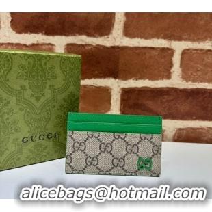 Shop Good Gucci Card Case with GG Detail 768248 Green Leather 2023