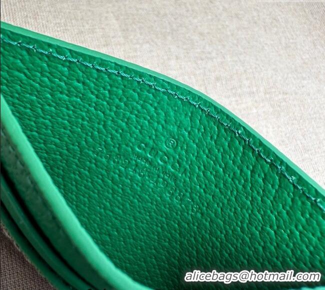 Shop Good Gucci Card Case with GG Detail 768248 Green Leather 2023