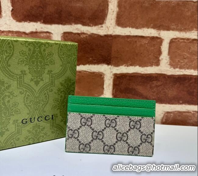 Shop Good Gucci Card Case with GG Detail 768248 Green Leather 2023