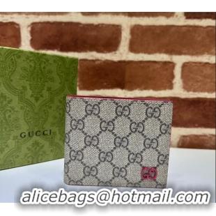 Luxury Discount Gucci Wallet with GG Detail ‎768243 Red Leather 2023