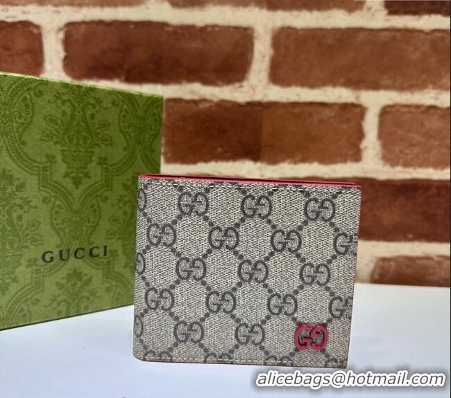 Luxury Discount Gucci Wallet with GG Detail ‎768243 Red Leather 2023