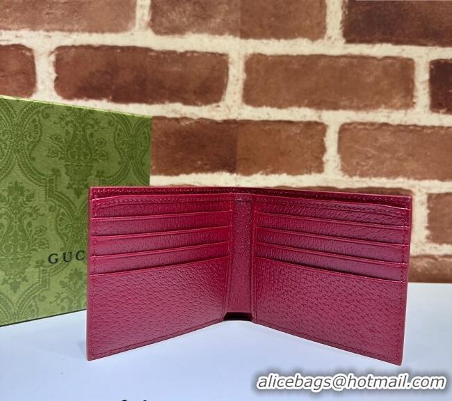 Luxury Discount Gucci Wallet with GG Detail ‎768243 Red Leather 2023