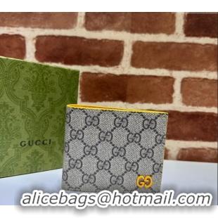 Promotional Gucci Wallet with GG Detail ‎768243 Yellow Leather 2023