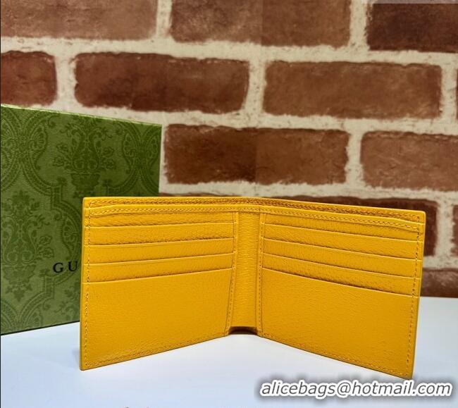 Promotional Gucci Wallet with GG Detail ‎768243 Yellow Leather 2023