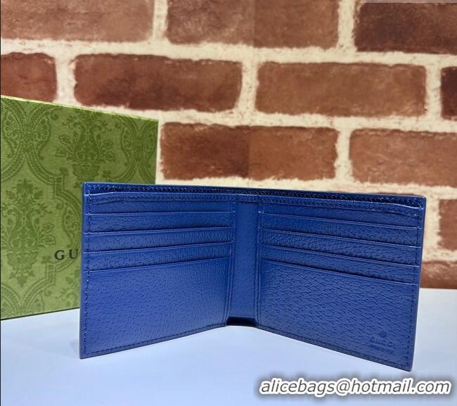 Traditional Specials Gucci Wallet with GG Detail ‎768243 Blue Leather 2023