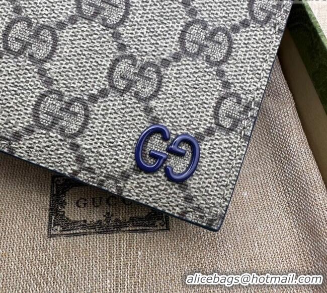 Traditional Specials Gucci Wallet with GG Detail ‎768243 Blue Leather 2023