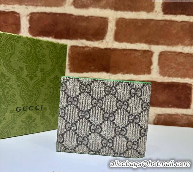 Unique Grade Gucci Wallet with GG Detail ‎768243 Green Leather 2023