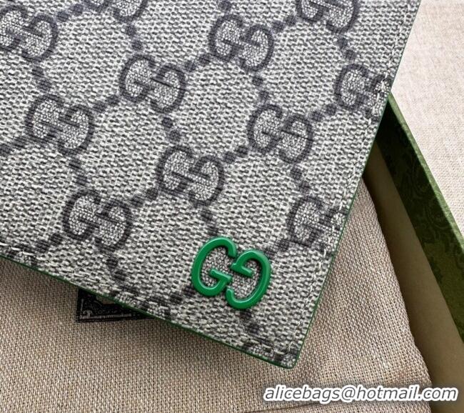 Unique Grade Gucci Wallet with GG Detail ‎768243 Green Leather 2023