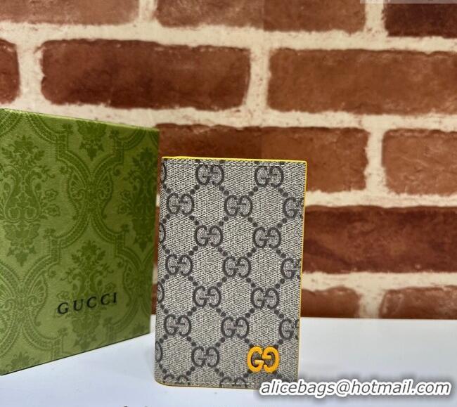 Promotional Gucci Long Card Case with GG Detail 768249 Yellow Leather 2023