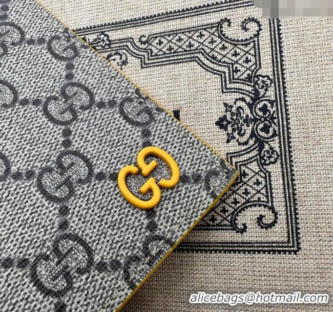 Promotional Gucci Long Card Case with GG Detail 768249 Yellow Leather 2023