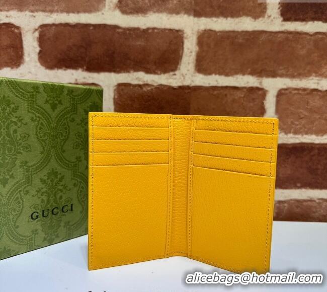 Promotional Gucci Long Card Case with GG Detail 768249 Yellow Leather 2023