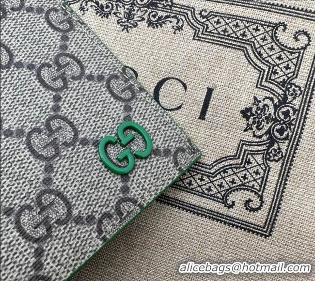Good Product Gucci Long Card Case with GG Detail 768249 Green Leather 2023