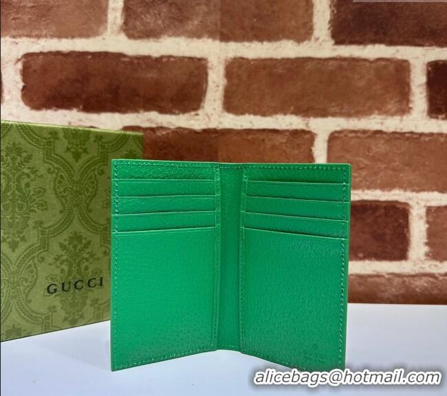 Good Product Gucci Long Card Case with GG Detail 768249 Green Leather 2023