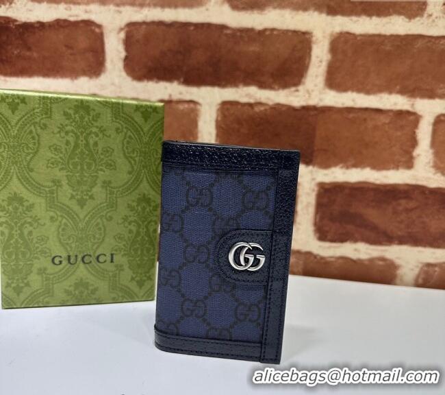 Good Looking Gucci Ophidia Zip Around Wallet ‎706844 Dark Blue 2023