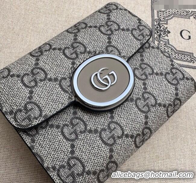 Famous Brand Gucci Petite GG Canvas Medium Wallet 760197 Beige 2023