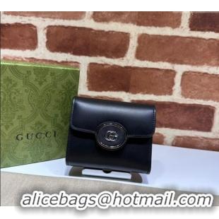 Shop Promotional Gucci Petite Leather Medium Wallet 760197 Black 2023