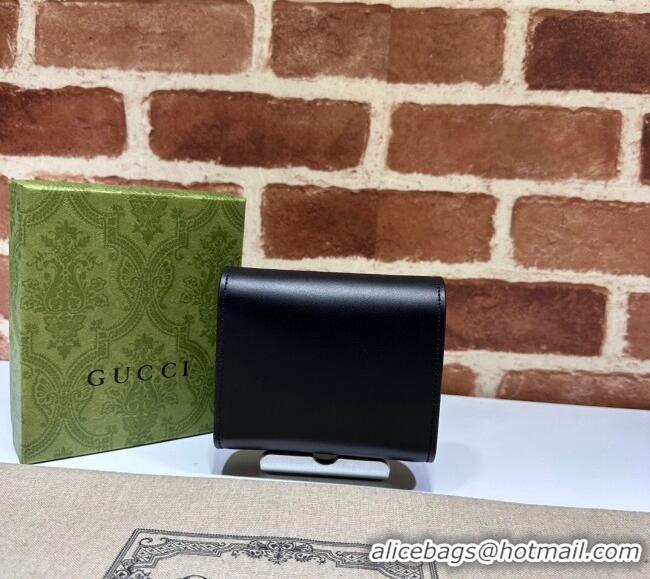 Shop Promotional Gucci Petite Leather Medium Wallet 760197 Black 2023