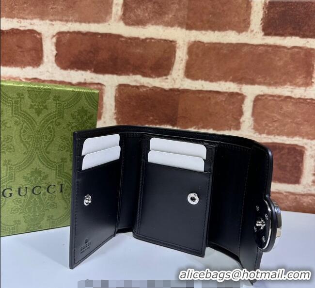 Shop Promotional Gucci Petite Leather Medium Wallet 760197 Black 2023