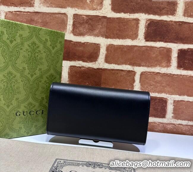 Promotional Gucci Petite GG Leather Continental Wallet 762167 Black 2023