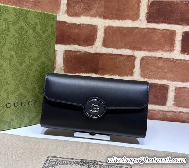 Promotional Gucci Petite GG Leather Continental Wallet 762167 Black 2023