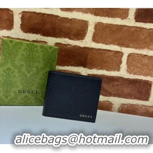 Buy Fashionable Gucci Leather Bi-Fold Wallet with Gucci Logo 771148 Black 2024