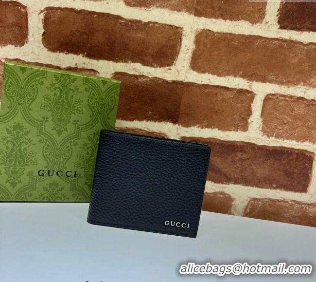 Buy Fashionable Gucci Leather Bi-Fold Wallet with Gucci Logo 771148 Black 2024