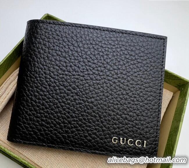 Buy Fashionable Gucci Leather Bi-Fold Wallet with Gucci Logo 771148 Black 2024