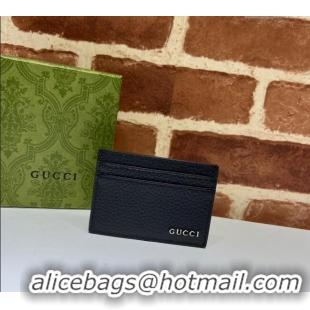 Trendy Design Gucci Leather Card Case with Gucci Logo 771157 Black 2024