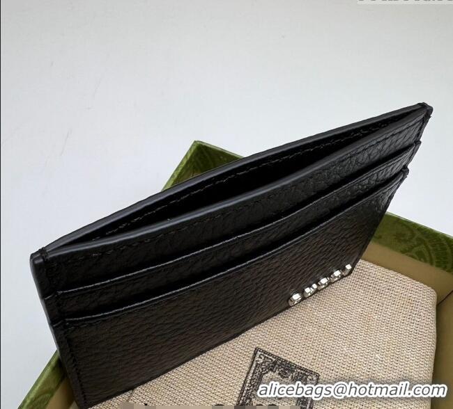 Trendy Design Gucci Leather Card Case with Gucci Logo 771157 Black 2024
