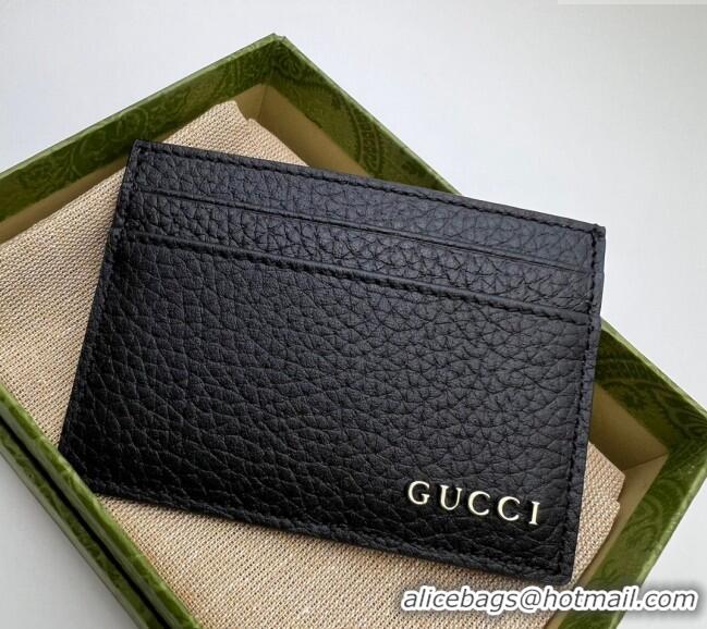 Trendy Design Gucci Leather Card Case with Gucci Logo 771157 Black 2024