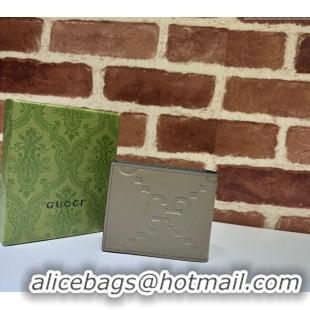 Famous Brand Gucci Mens Jumbo GG Leather Coin Wallet 739479 Grey 2024